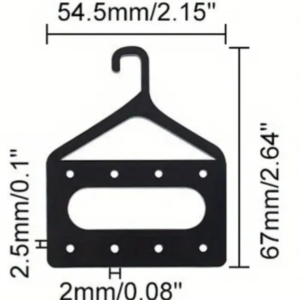 - Acrylic Black And Transparent Hanger Organizer For Jewelry. 8 Hangers